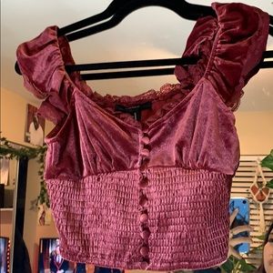 Velvet Off the Shoulder Top